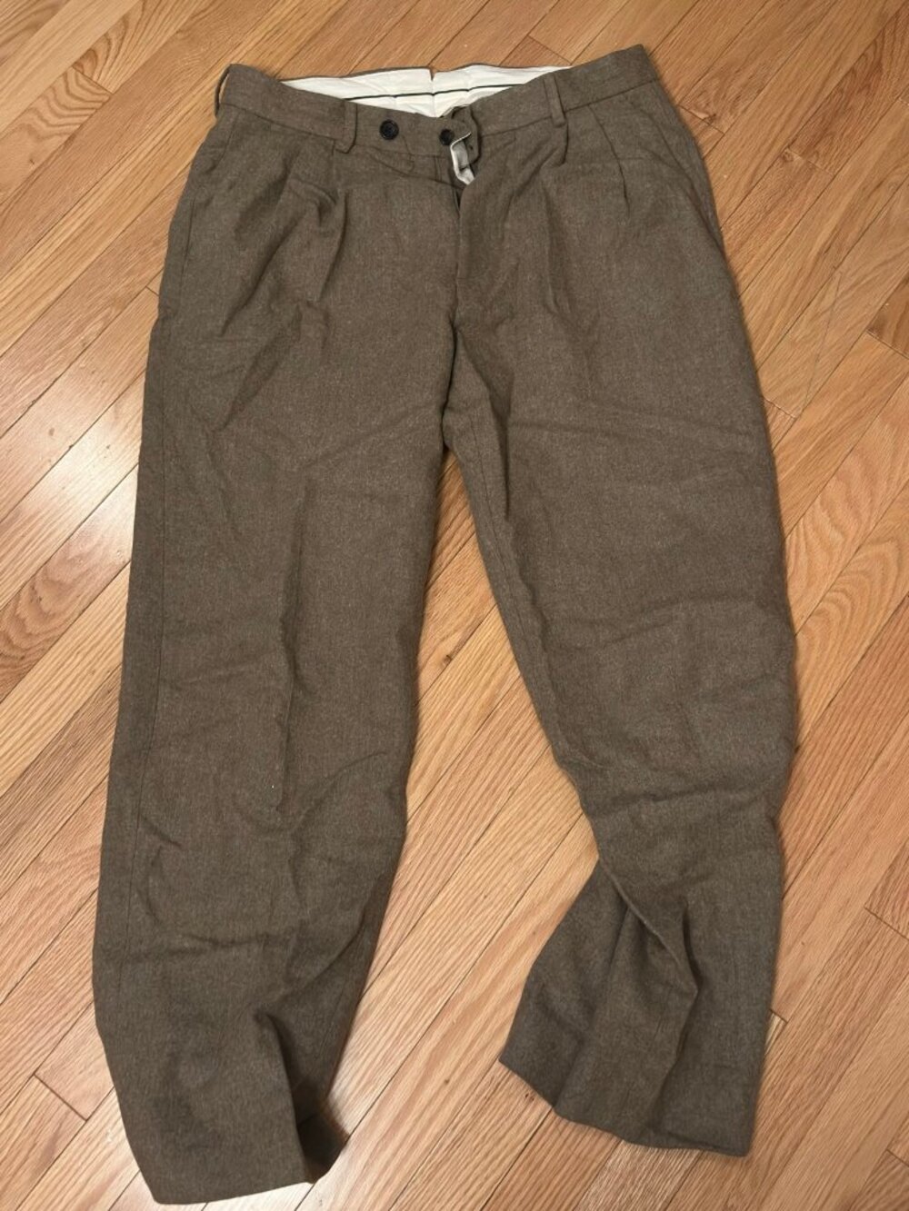 Todd Snyder Men's Wool Dress Trousers — Taupe Brown, Size 31